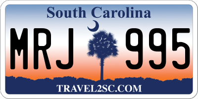 SC license plate MRJ995