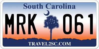 SC license plate MRK061