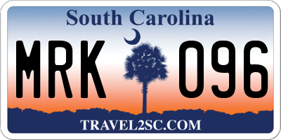 SC license plate MRK096