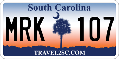 SC license plate MRK107