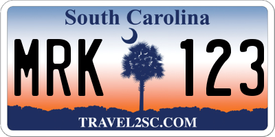 SC license plate MRK123