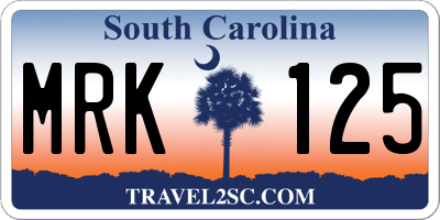 SC license plate MRK125