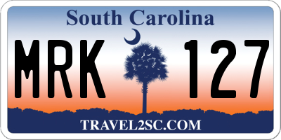 SC license plate MRK127