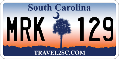 SC license plate MRK129