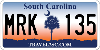 SC license plate MRK135