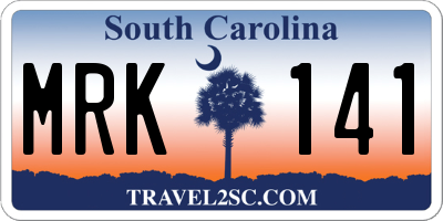 SC license plate MRK141