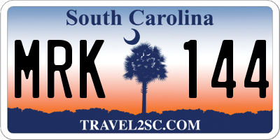 SC license plate MRK144