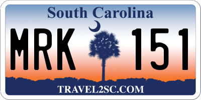 SC license plate MRK151