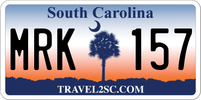 SC license plate MRK157