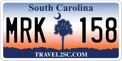 SC license plate MRK158