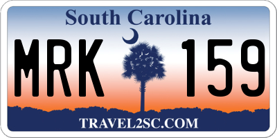 SC license plate MRK159