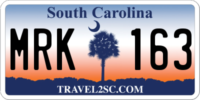 SC license plate MRK163