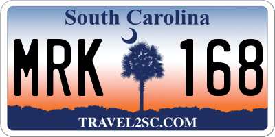 SC license plate MRK168