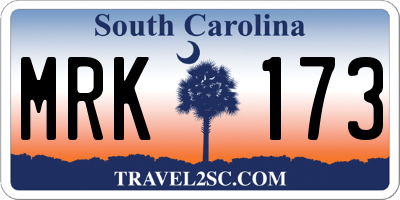 SC license plate MRK173