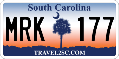 SC license plate MRK177
