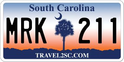 SC license plate MRK211
