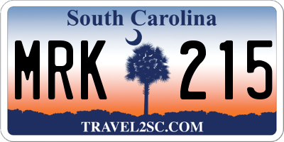 SC license plate MRK215
