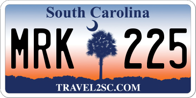 SC license plate MRK225