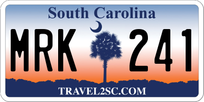 SC license plate MRK241
