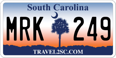 SC license plate MRK249