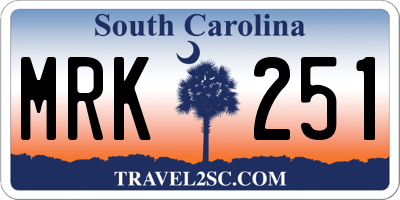 SC license plate MRK251