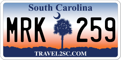 SC license plate MRK259
