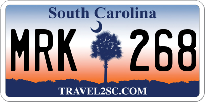 SC license plate MRK268