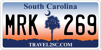 SC license plate MRK269