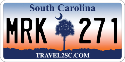 SC license plate MRK271
