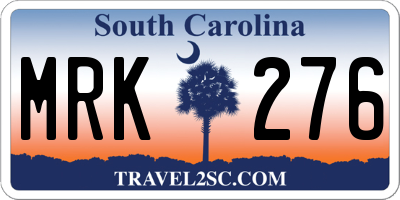 SC license plate MRK276