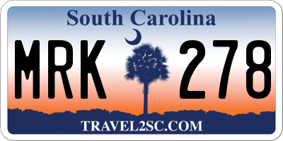 SC license plate MRK278