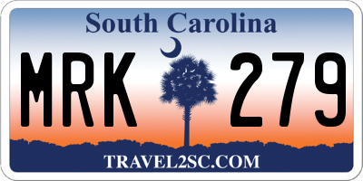 SC license plate MRK279