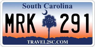 SC license plate MRK291