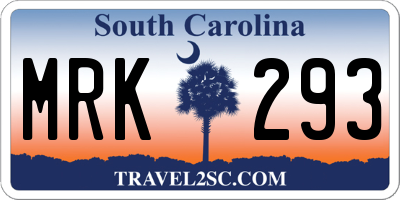 SC license plate MRK293