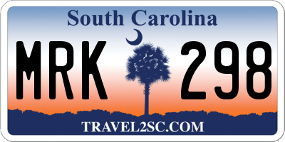 SC license plate MRK298