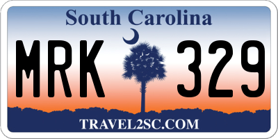 SC license plate MRK329