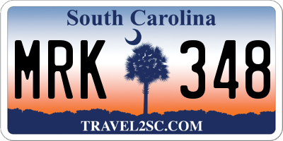 SC license plate MRK348