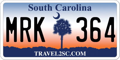 SC license plate MRK364
