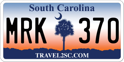 SC license plate MRK370