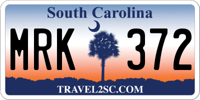 SC license plate MRK372