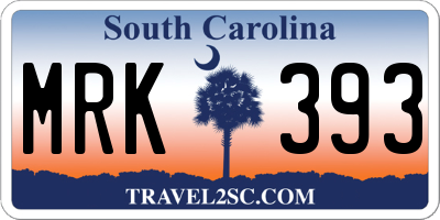 SC license plate MRK393