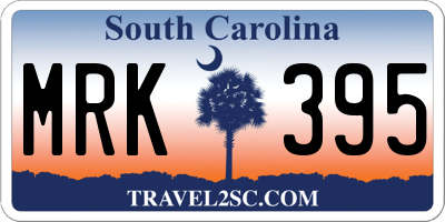 SC license plate MRK395