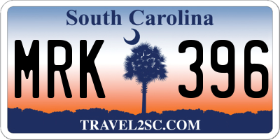 SC license plate MRK396