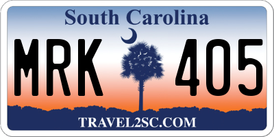 SC license plate MRK405