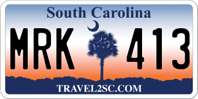 SC license plate MRK413