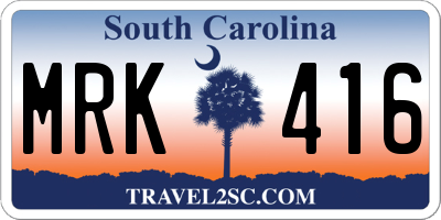 SC license plate MRK416