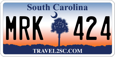 SC license plate MRK424