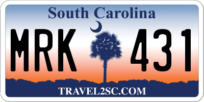 SC license plate MRK431