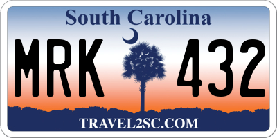 SC license plate MRK432