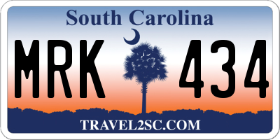SC license plate MRK434
